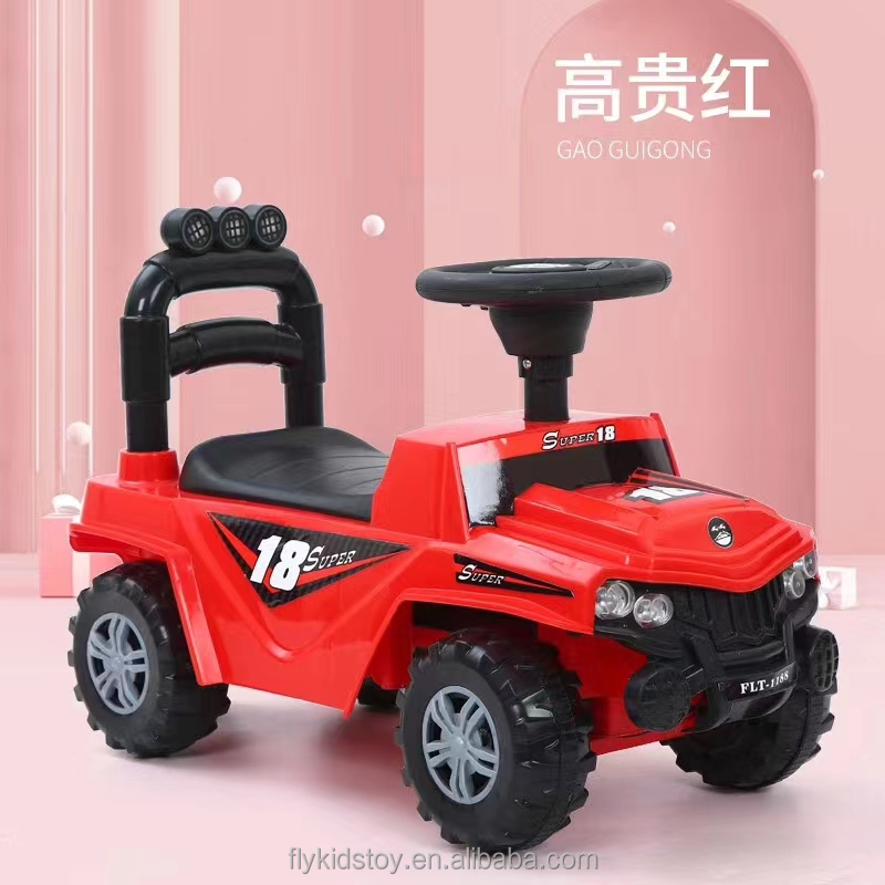 factory best price plastic children sliding car/kids slide toy car/4 wheels kids plastic car slide scooter ride on car