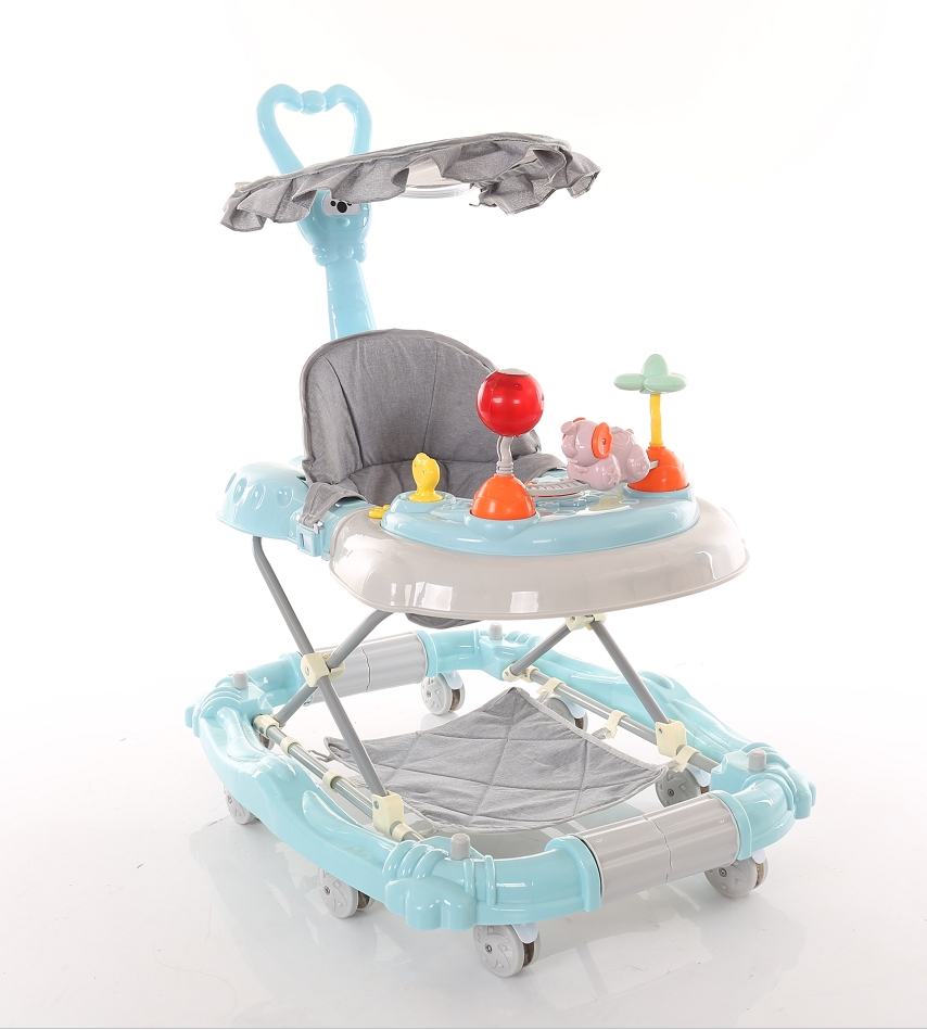 Newest Foldable cheap Push Baby Walker With brakes/New Model Adjustable height Small Baby Walker