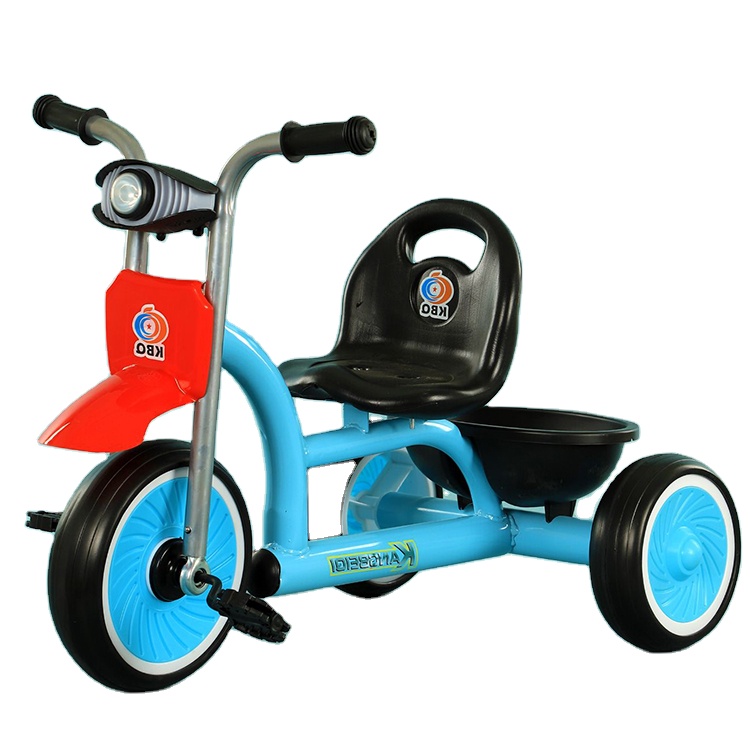 wholesale toys cheap price flashing 3 wheel double seat baby tricycle