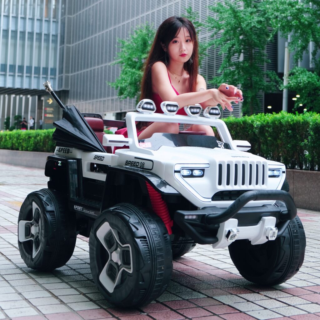 Electric car LED light Kids ride on SUV  car