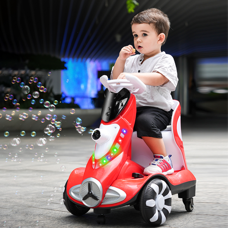 Kids battery ride on car bubble balance boys and girls remote control toy car baby four wheel drift car