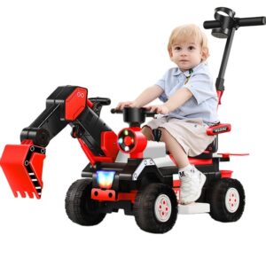 Kids Engineering Excavator Remote Control Digging Arm Four-wheel Engineering Vehicle With Light for Children