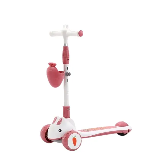 Kids Scooter with Light-Up Wheels Wide Deck 3 Adjustable Height