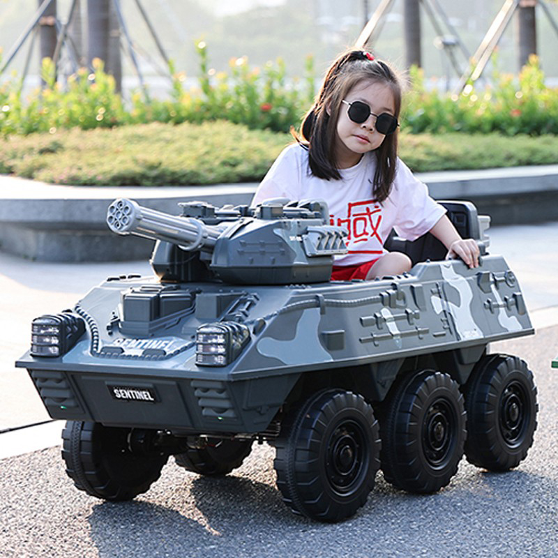 Kids tank children electric car two-seat six-wheeled toy car baby chargeable car