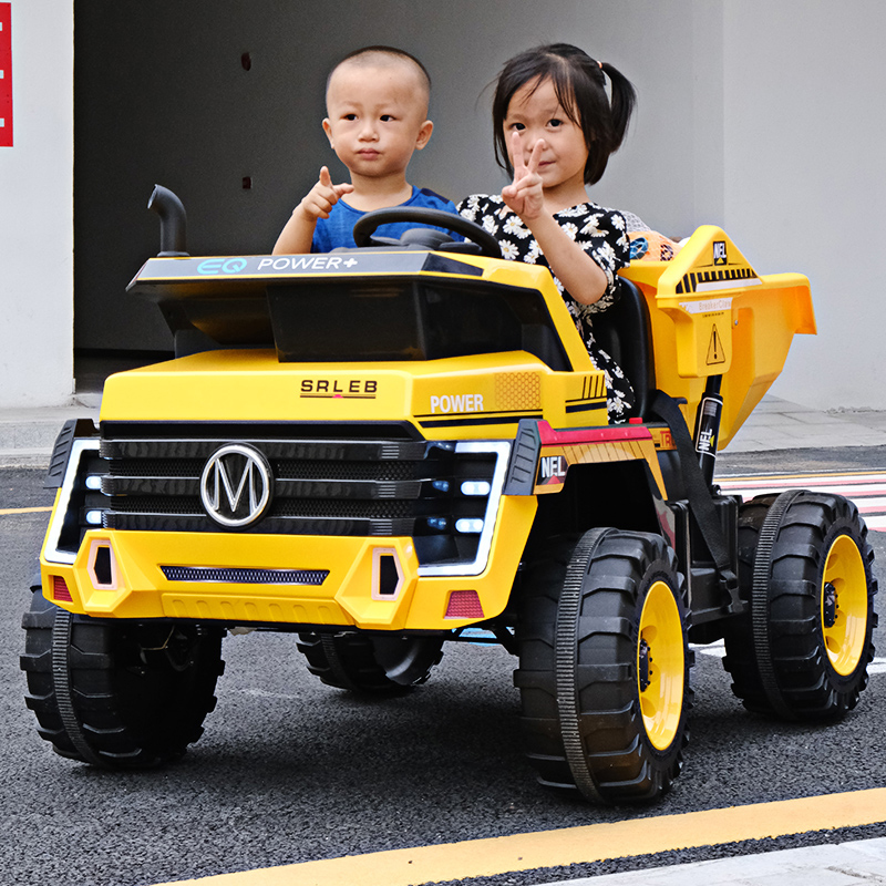 Kids electric engineering vehicle dump truck four-wheel drive battery car child toy car