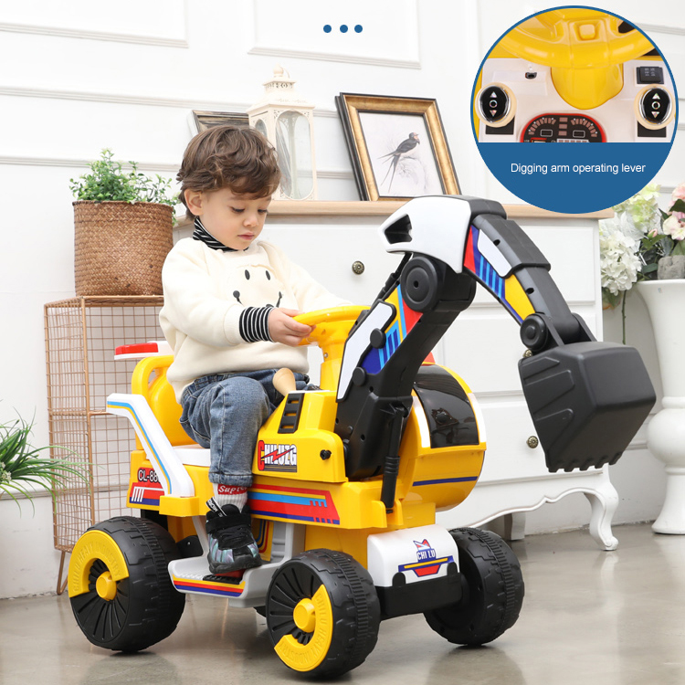 Kids Electric Excavator Children 4 Wheels Battery Engineering Vehicle Baby ride on car