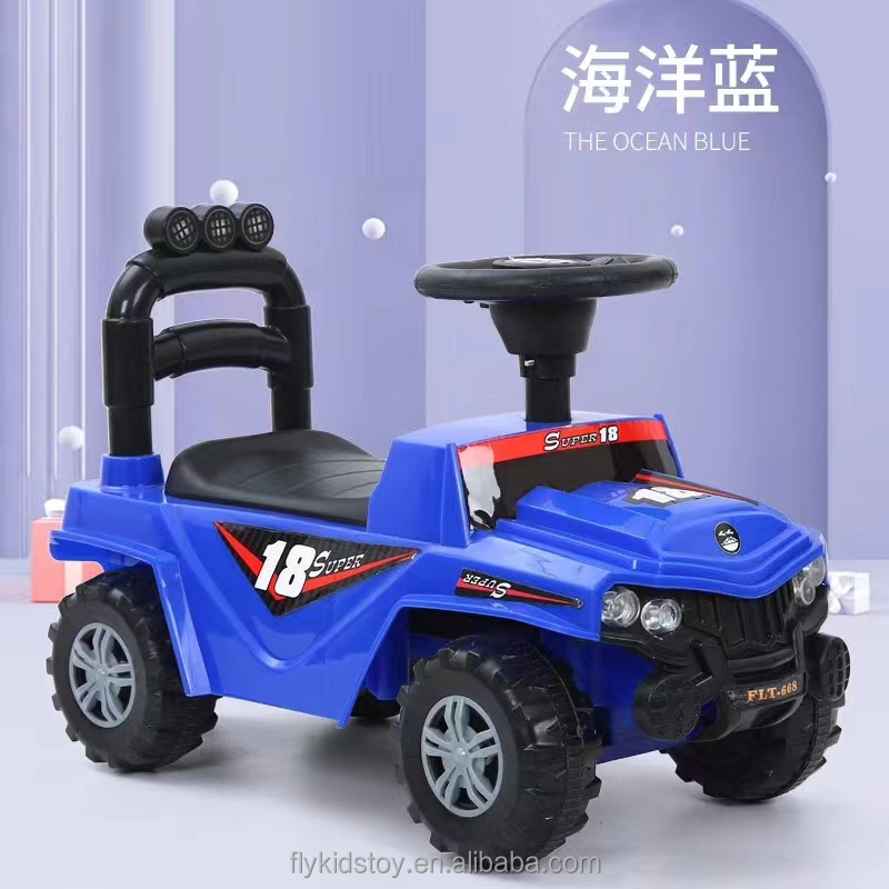 factory best price plastic children sliding car/kids slide toy car/4 wheels kids plastic car slide scooter ride on car