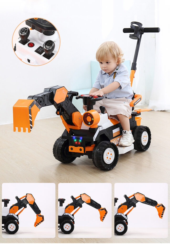 Kids Engineering Excavator Remote Control Digging Arm Four-wheel Engineering Vehicle With Light for Children